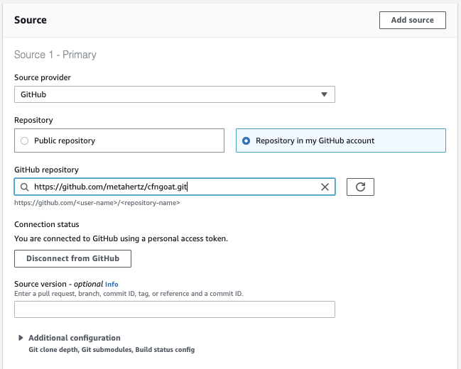 CodeBuild Github Authorization