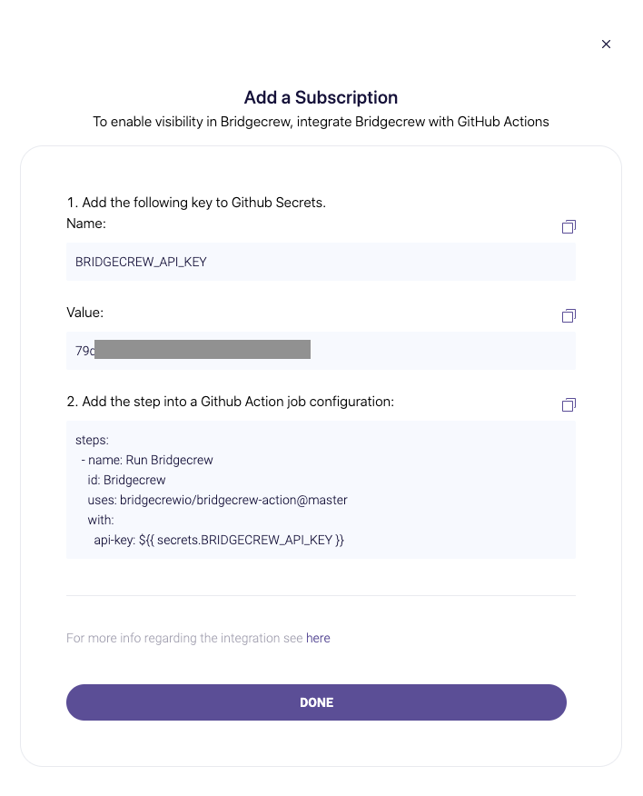 GitHub Action Integration in Bridgecrew