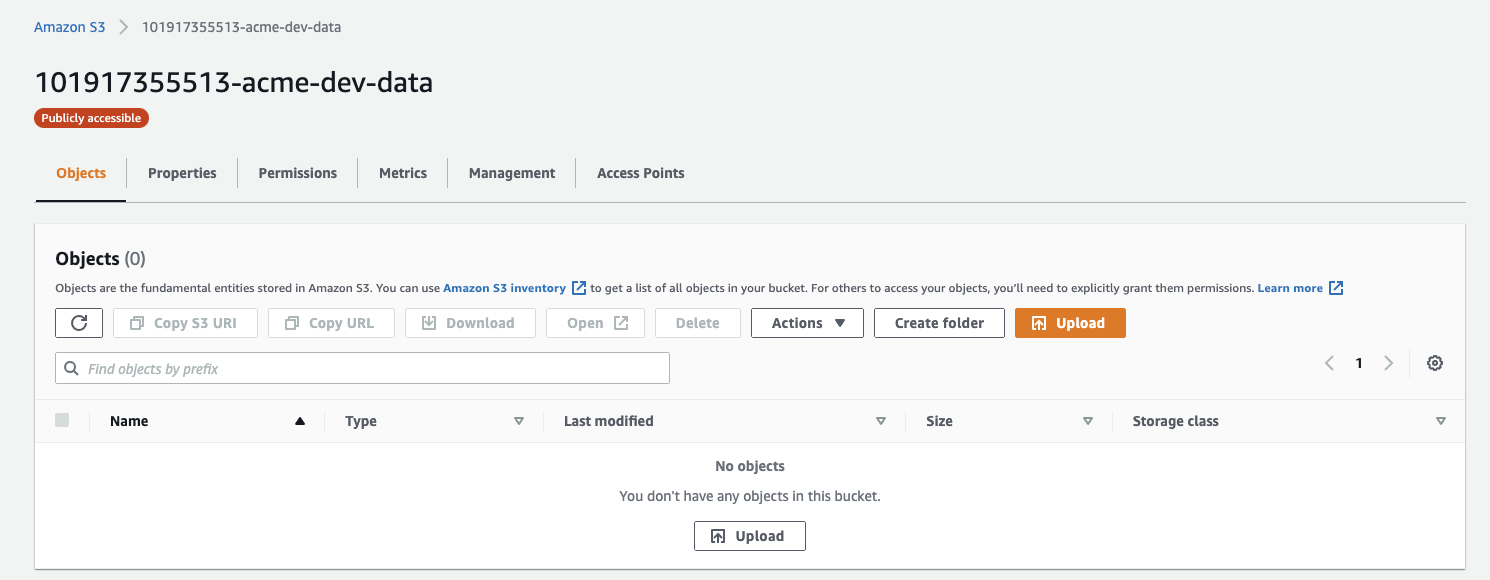 AWS S3 bucket with issue