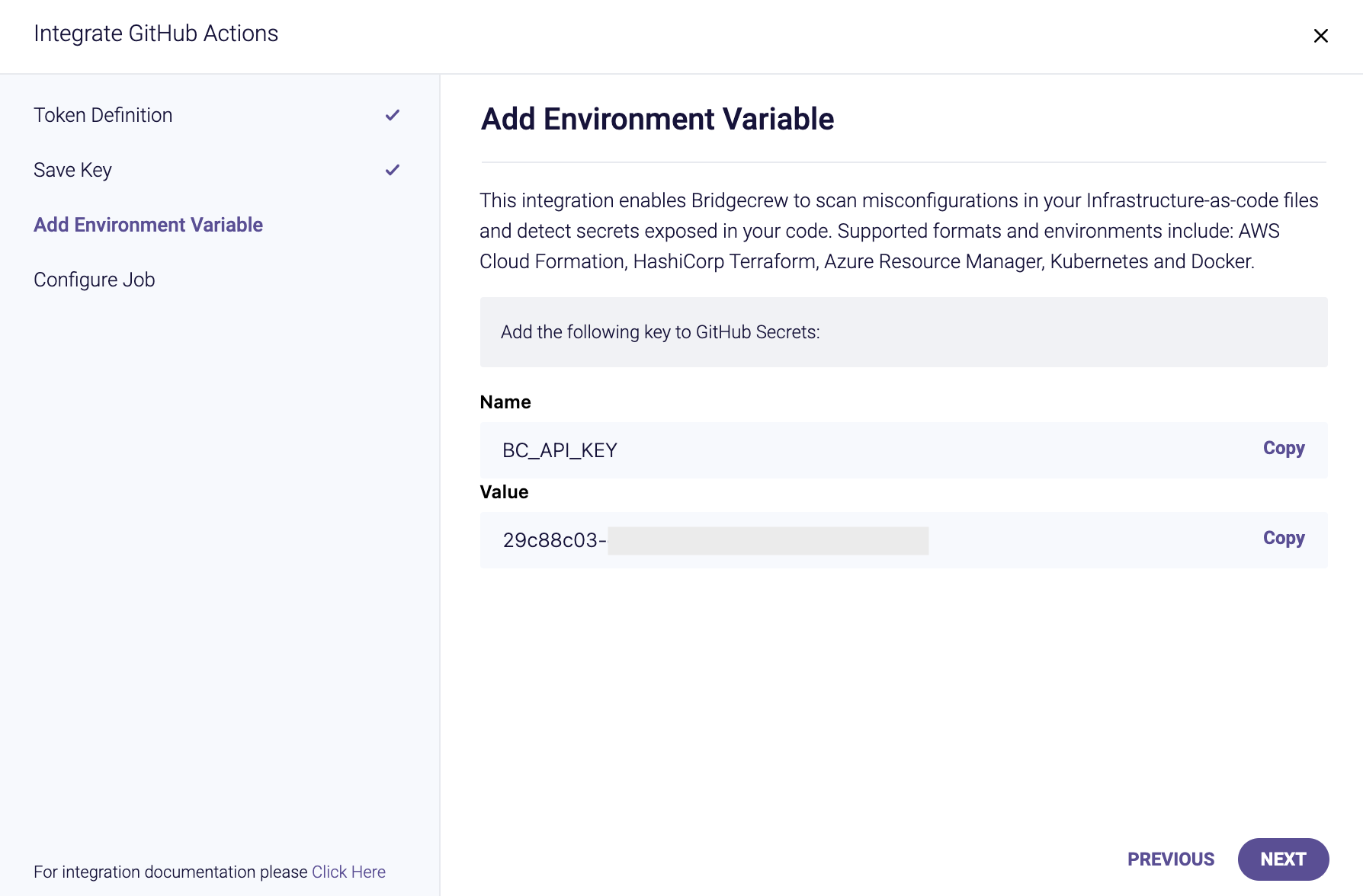 GitHub Action Integration in Bridgecrew