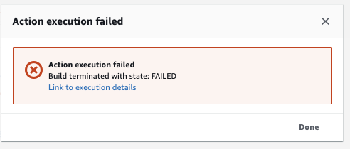 AWS CodeBuild Run Failed