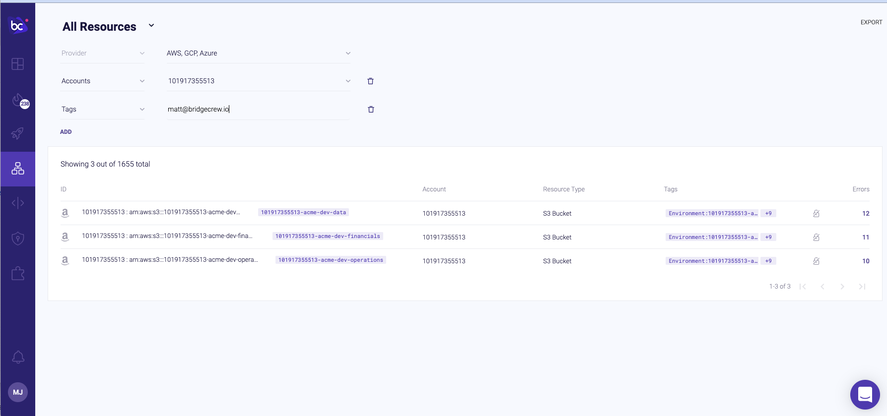 Yor traceing with Bridgecrew dashboard