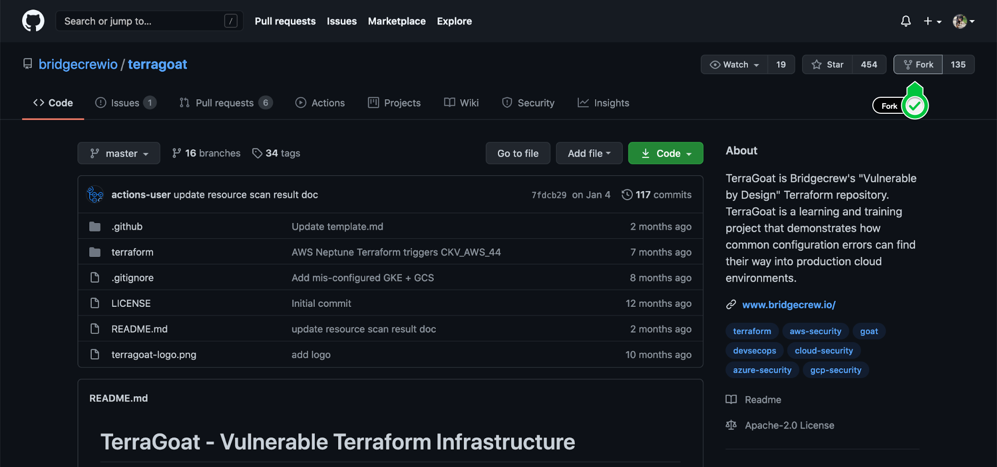 Fork the TerraGoat repo