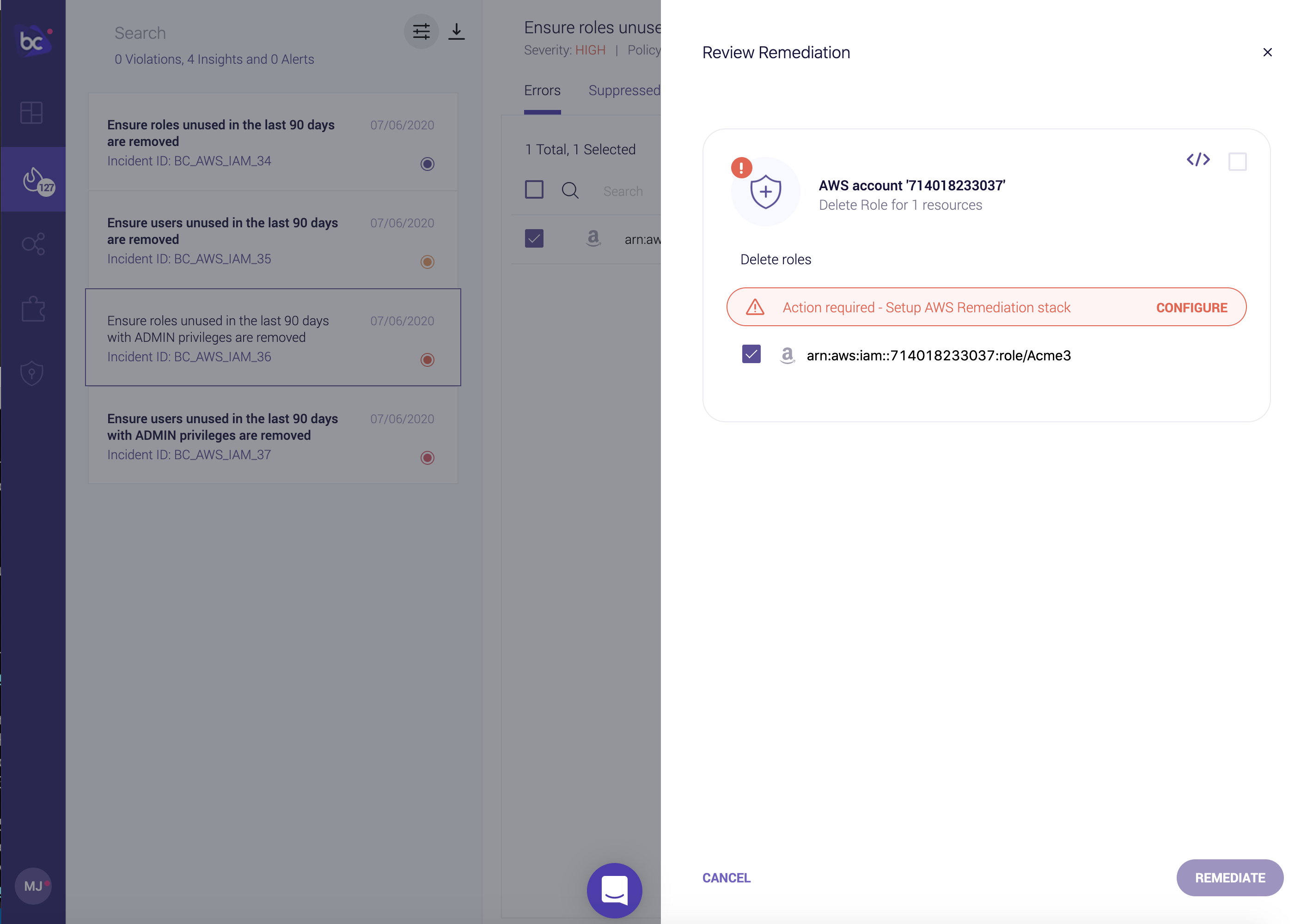 AWS Bridgecrew Integration, Remediate